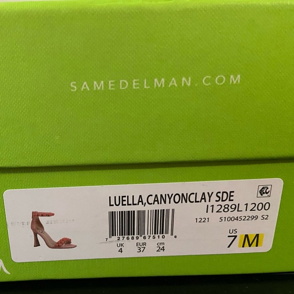 Sam Edelman Luella Peach Suede Beaded Ankle Strap Sandals - Picture 5 of 5